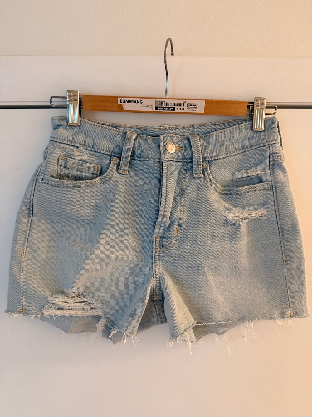 Old Navy Light Blue Distressed Denim Shorts